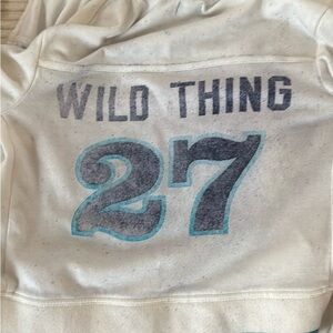 Hollister Cream and Black Logo Sweatshirt